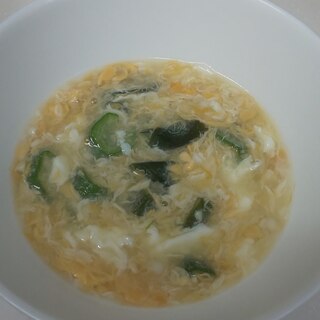 オクラとワカメの卵スープ(*^^*)